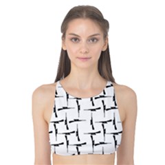 Precision Pursuit: Hunting Motif Black And White Pattern Tank Bikini Top by dflcprintsclothing