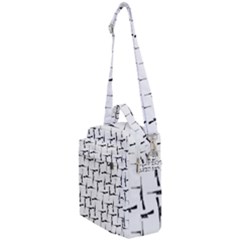 Precision Pursuit: Hunting Motif Black And White Pattern Crossbody Day Bag by dflcprintsclothing