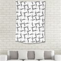 Precision Pursuit: Hunting Motif Black and White Pattern Small Tapestry View2