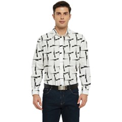 Precision Pursuit: Hunting Motif Black And White Pattern Men s Long Sleeve  Shirt by dflcprintsclothing