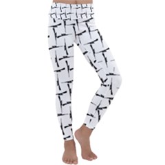 Precision Pursuit: Hunting Motif Black And White Pattern Kids  Lightweight Velour Classic Yoga Leggings by dflcprintsclothing