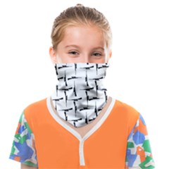 Precision Pursuit: Hunting Motif Black And White Pattern Face Covering Bandana (kids) by dflcprintsclothing