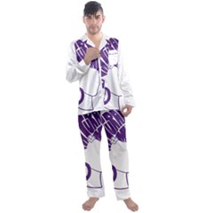 Naturally Me  Men s Long Sleeve Satin Pajamas Set by Designyourwardrob