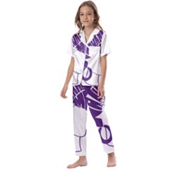 Naturally Me  Kids  Satin Short Sleeve Pajamas Set by Designyourwardrob