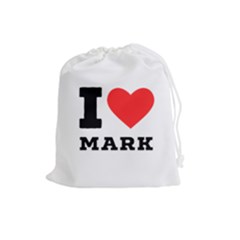 I Love Mark Drawstring Pouch (large) by ilovewhateva