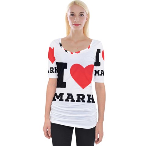 I Love Mark Wide Neckline Tee by ilovewhateva