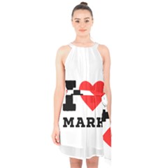 I Love Mark Halter Collar Waist Tie Chiffon Dress by ilovewhateva