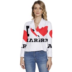 I Love Mark Women s Long Sleeve Revers Collar Cropped Jacket