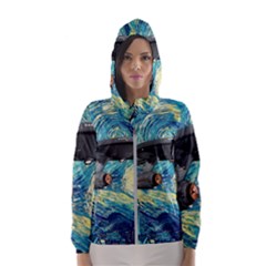 Star Trek Starship The Starry Night Van Gogh Women s Hooded Windbreaker by Semog4