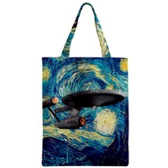 Star Trek Starship The Starry Night Van Gogh Zipper Classic Tote Bag by Semog4