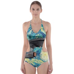 Star Trek Starship The Starry Night Van Gogh Cut-out One Piece Swimsuit by Semog4