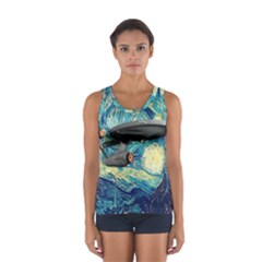 Star Trek Starship The Starry Night Van Gogh Sport Tank Top  by Semog4