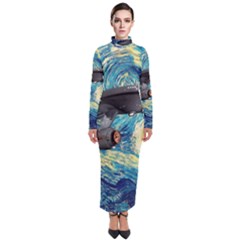 Star Trek Starship The Starry Night Van Gogh Turtleneck Maxi Dress by Semog4