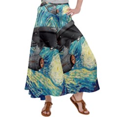 Star Trek Starship The Starry Night Van Gogh Women s Satin Palazzo Pants by Semog4