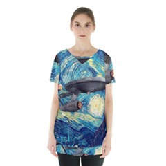 Star Trek Starship The Starry Night Van Gogh Skirt Hem Sports Top by Semog4