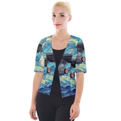 Star Trek Starship The Starry Night Van Gogh Cropped Button Cardigan by Semog4