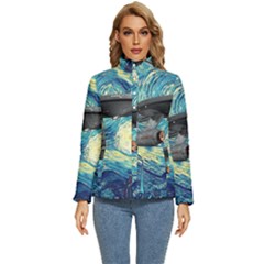 Star Trek Starship The Starry Night Van Gogh Women s Puffer Bubble Jacket Coat by Semog4