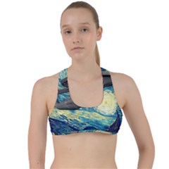 Star Trek Starship The Starry Night Van Gogh Criss Cross Racerback Sports Bra by Semog4