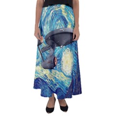 Star Trek Starship The Starry Night Van Gogh Flared Maxi Skirt by Semog4