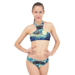 Star Trek Starship The Starry Night Van Gogh High Neck Bikini Set by Semog4