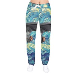 Star Trek Starship The Starry Night Van Gogh Women Velvet Drawstring Pants by Semog4