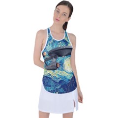 Star Trek Starship The Starry Night Van Gogh Racer Back Mesh Tank Top by Semog4