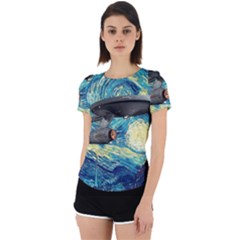 Star Trek Starship The Starry Night Van Gogh Back Cut Out Sport Tee by Semog4