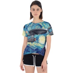 Star Trek Starship The Starry Night Van Gogh Open Back Sport Tee by Semog4