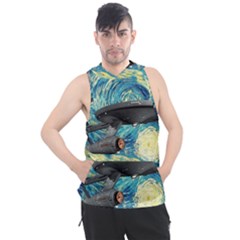 Star Trek Starship The Starry Night Van Gogh Men s Sleeveless Hoodie by Semog4