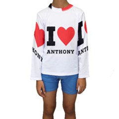 I Love Anthony  Kids  Long Sleeve Swimwear by ilovewhateva