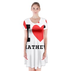 I Love Mathew Short Sleeve V-neck Flare Dress by ilovewhateva