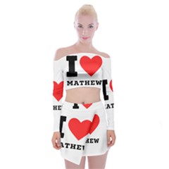 I Love Mathew Off Shoulder Top With Mini Skirt Set by ilovewhateva