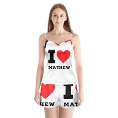 I Love Mathew Satin Pajamas Set by ilovewhateva