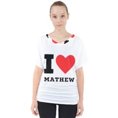 I Love Mathew V-neck Dolman Drape Top by ilovewhateva