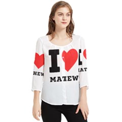 I Love Mathew Chiffon Quarter Sleeve Blouse by ilovewhateva