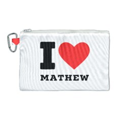 I Love Mathew Canvas Cosmetic Bag (large) by ilovewhateva