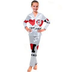 I Love Mathew Kid s Satin Long Sleeve Pajamas Set by ilovewhateva