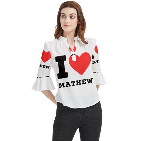 I Love Mathew Loose Horn Sleeve Chiffon Blouse by ilovewhateva