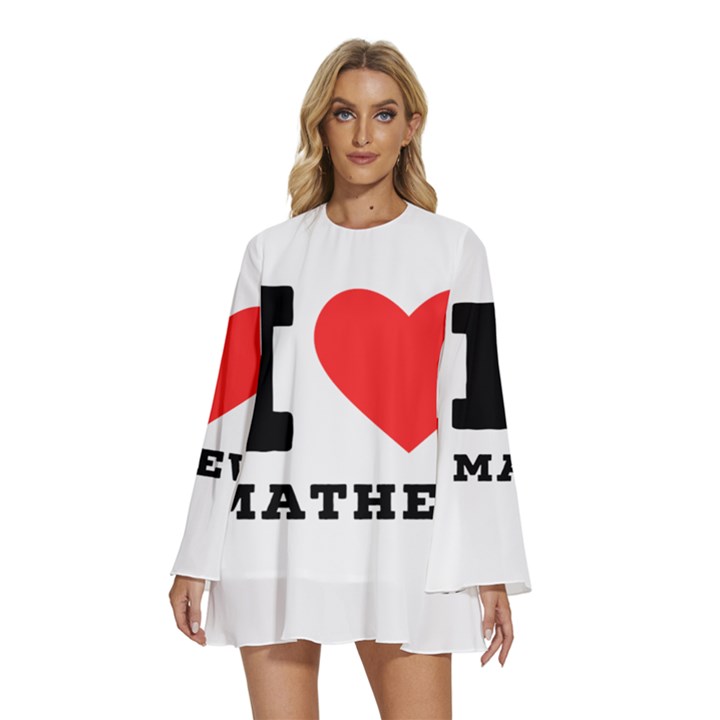 I love mathew Round Neck Long Sleeve Bohemian Style Chiffon Mini Dress