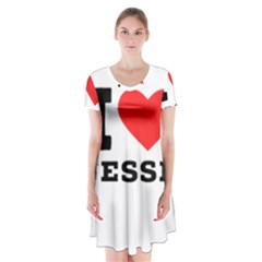 I Love Jesse Short Sleeve V-neck Flare Dress by ilovewhateva