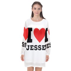 I Love Jesse Long Sleeve Chiffon Shift Dress  by ilovewhateva