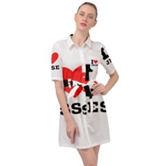 I Love Jesse Belted Shirt Dress by ilovewhateva