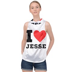 I Love Jesse High Neck Satin Top by ilovewhateva