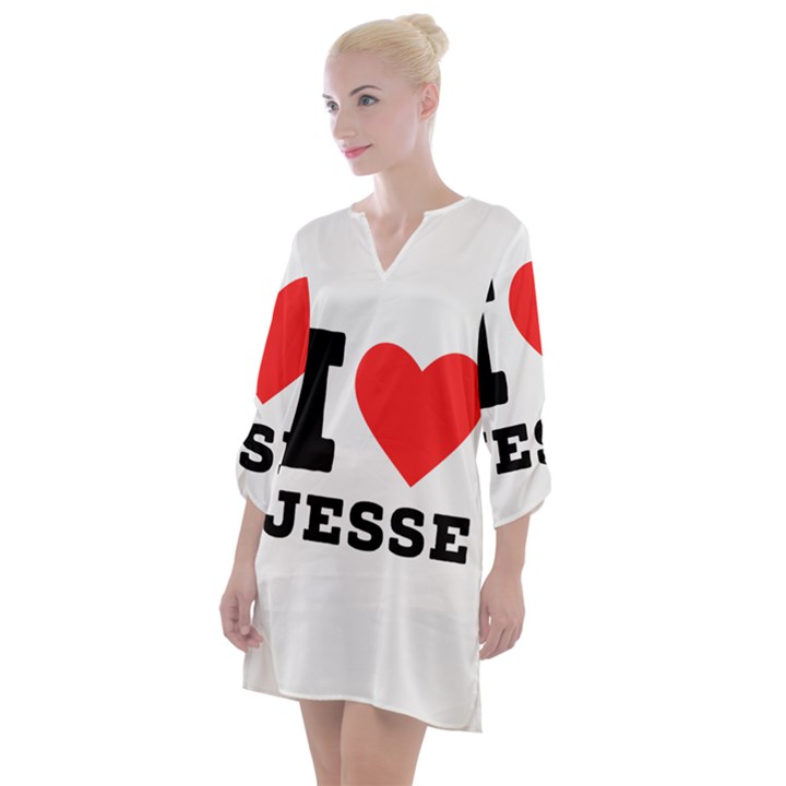 I love jesse Open Neck Shift Dress