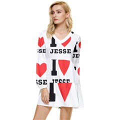 I Love Jesse Tiered Long Sleeve Mini Dress by ilovewhateva