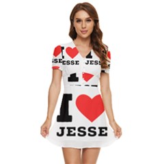 I Love Jesse V-neck High Waist Chiffon Mini Dress by ilovewhateva