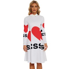 I Love Jesse Long Sleeve Shirt Collar A-line Dress by ilovewhateva