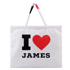 I Love James Zipper Large Tote Bag by ilovewhateva