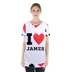 I Love James Skirt Hem Sports Top by ilovewhateva