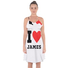 I Love James Ruffle Detail Chiffon Dress by ilovewhateva